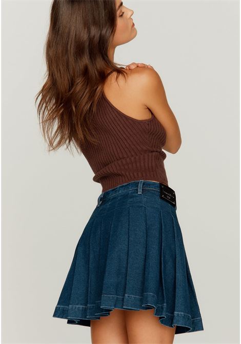 fade plated skirt woman blue in cotton HOUSE OF SUNNY | VOL2442BLUE RINSED